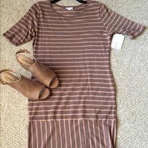 NWT Lularoe brown/cream striped Julia